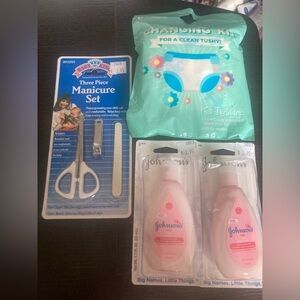 4/$25 Baby Travel set. Includes manicure set, Johnson’s baby lotion(2) & more